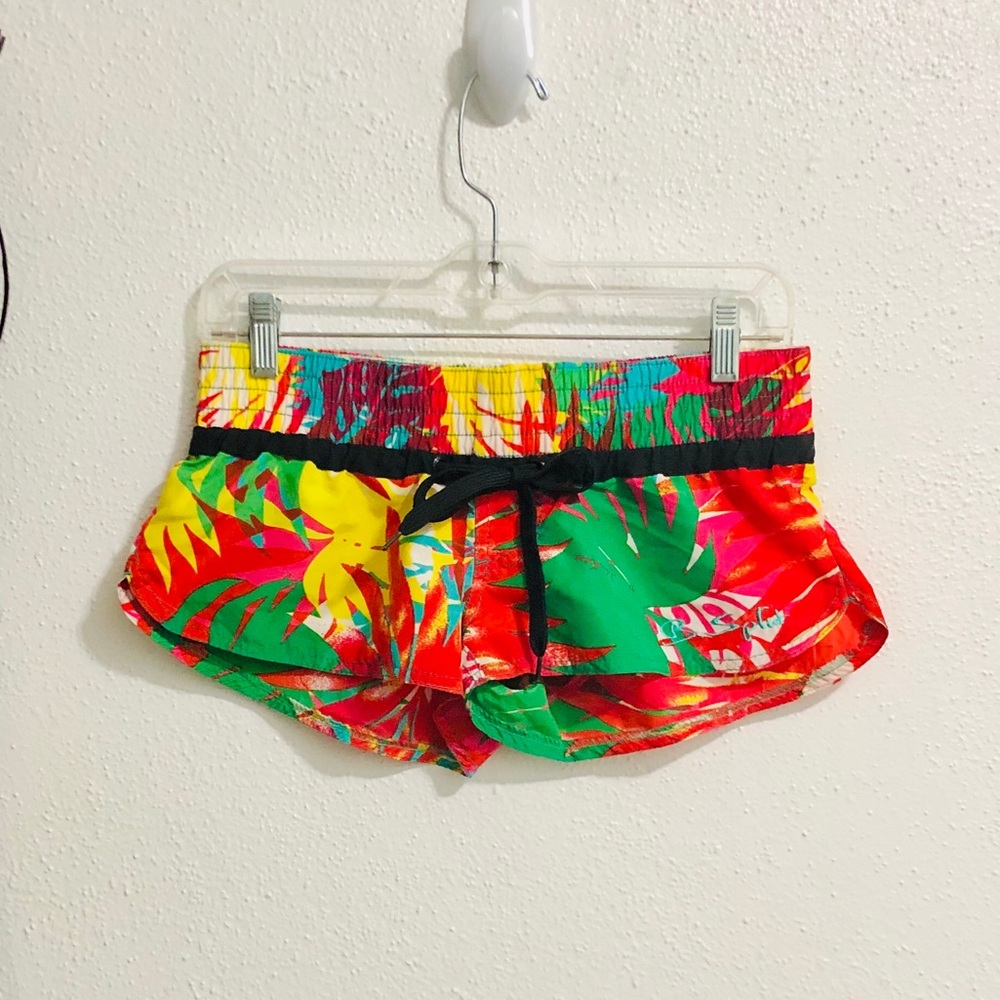 B. Split Tropical Print Shorts Size Small